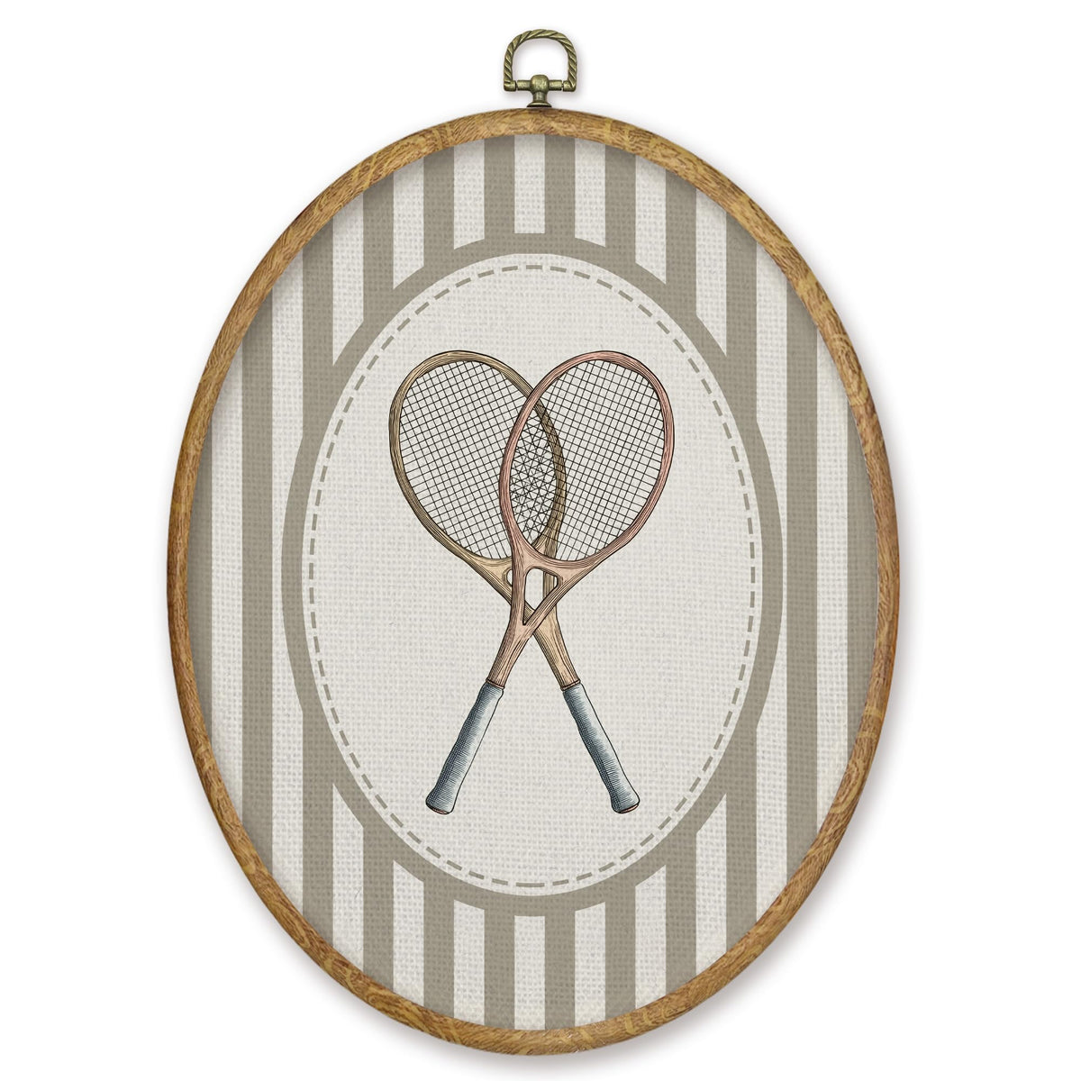 Tennis Sports Nursery Oval Wall Art Decor Products (Colour20)