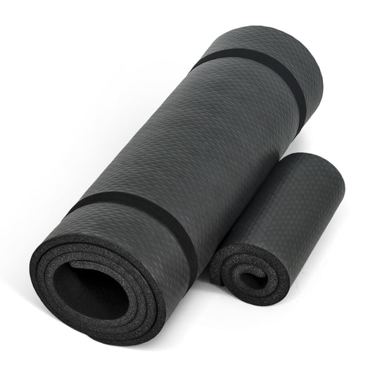 1 2" Thick Yoga Mat (Black / Yoga Mat w/Knee Pad)