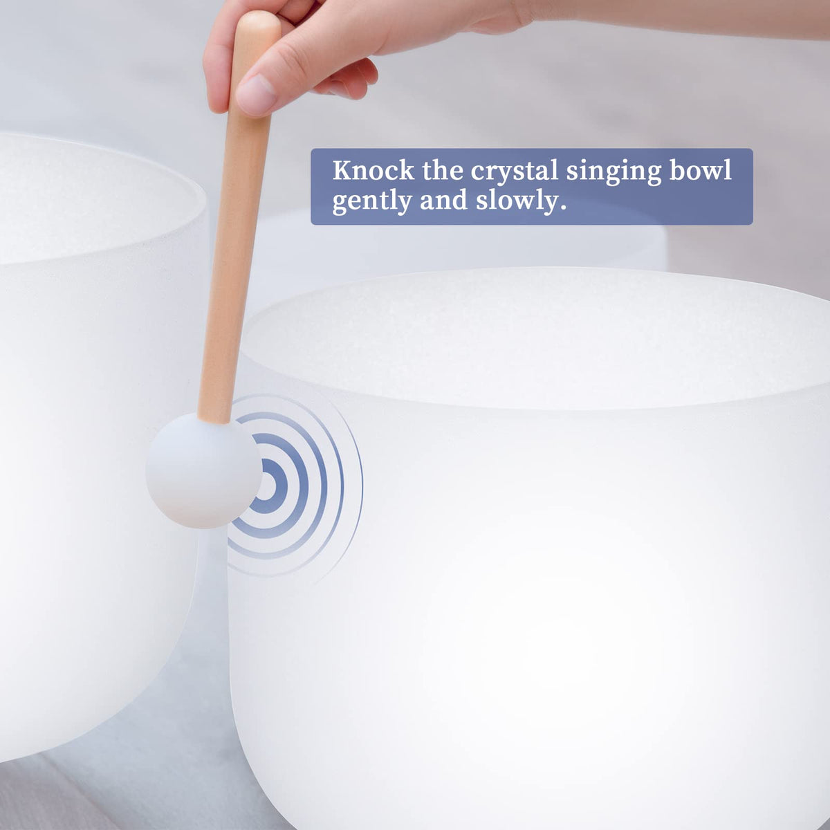 6 12 Inch Crystal Singing Bowl Set of 7 For Sound Healing With 2pcs Free Heave Duty Carring Case Crystal Mallet And O (6-12 inches / 7Pcs White)