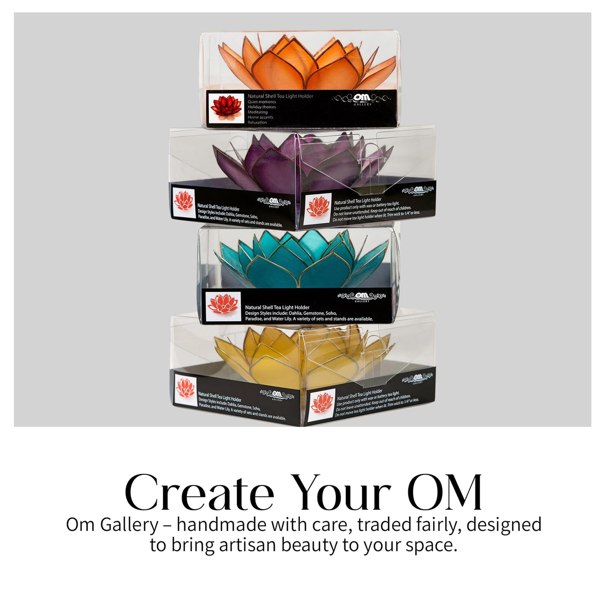 Gemstone Lotus Tea Light Holder (Turquoise / Regular)