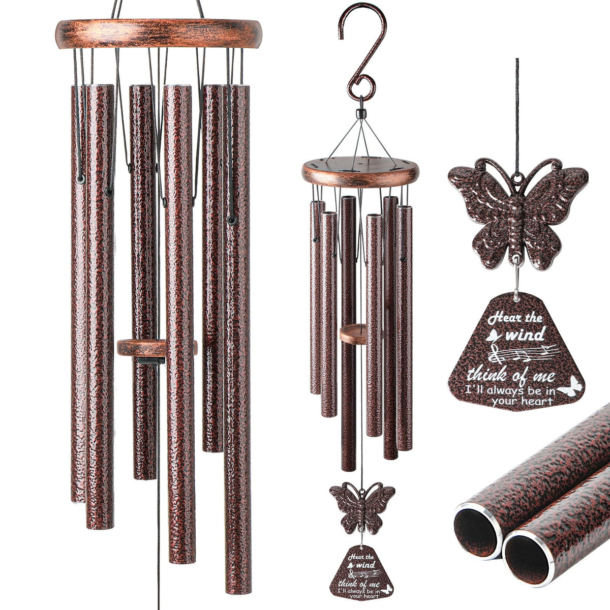 33" Metal Memorial Wind Chimes (33" 6Tubes)