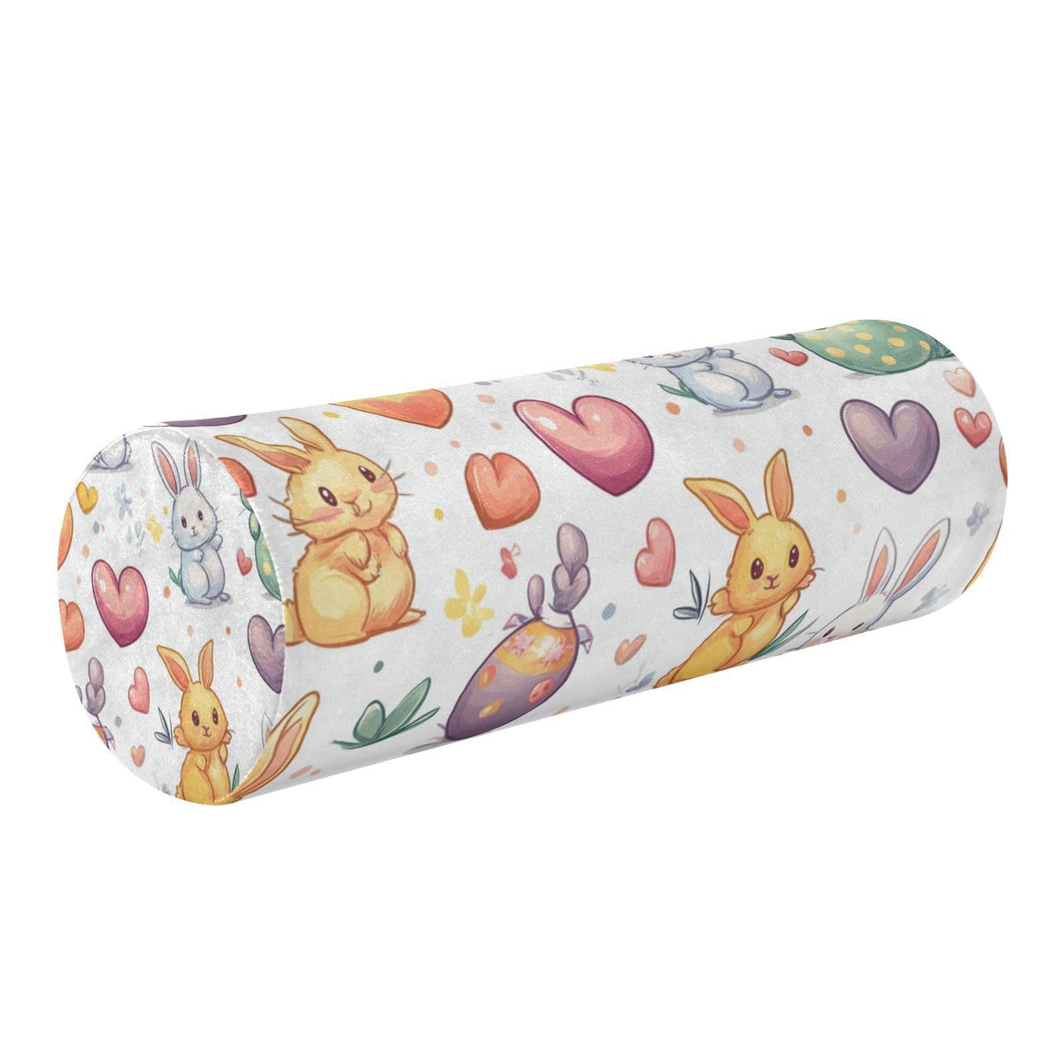 White Rabbit Easter Egg Love01 Neck Roll Pillow Bolster Round Health Memory Foam Long Cervical Cylinder Pillows with Removable Washable Cover for Body Bed Legs Back Yoga (White Rabbit Easter Egg Love01)