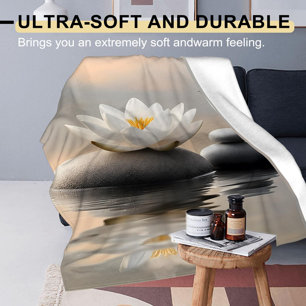 Lotus Stone Flannel Blanket (Lotus Stone / 60x80 inch)