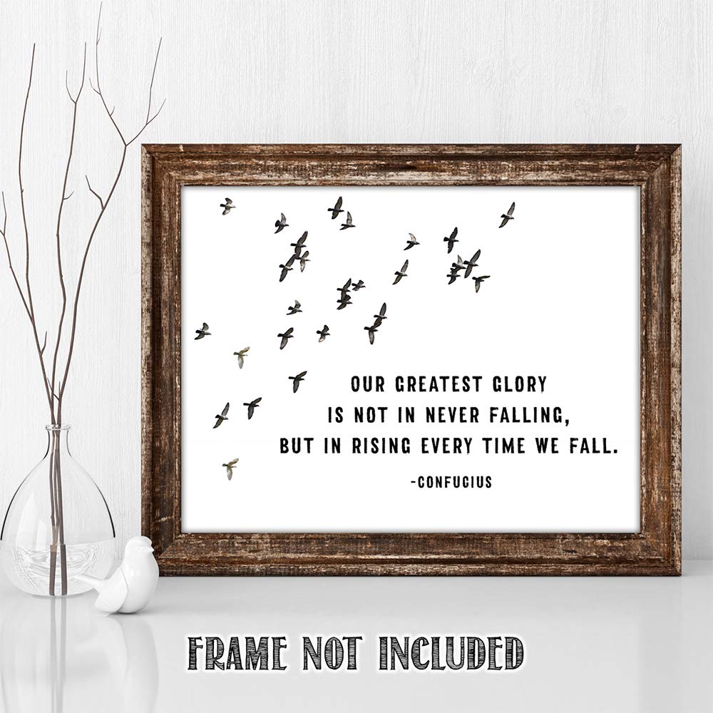 Confucius Inspirational Spiritual Quotes Wall Art Decor (Bird Flock)