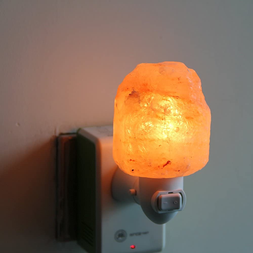 Himalayan Salt Lamp Night Light Plug (Pink / Natural- 2 pack)