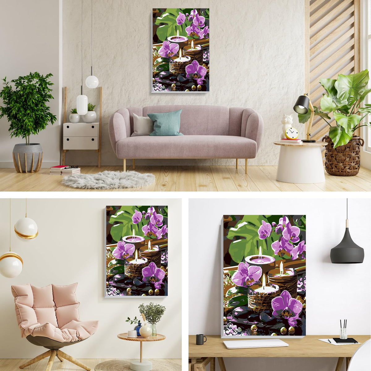 Candle Framed Paint by Numbers Kit for Adults