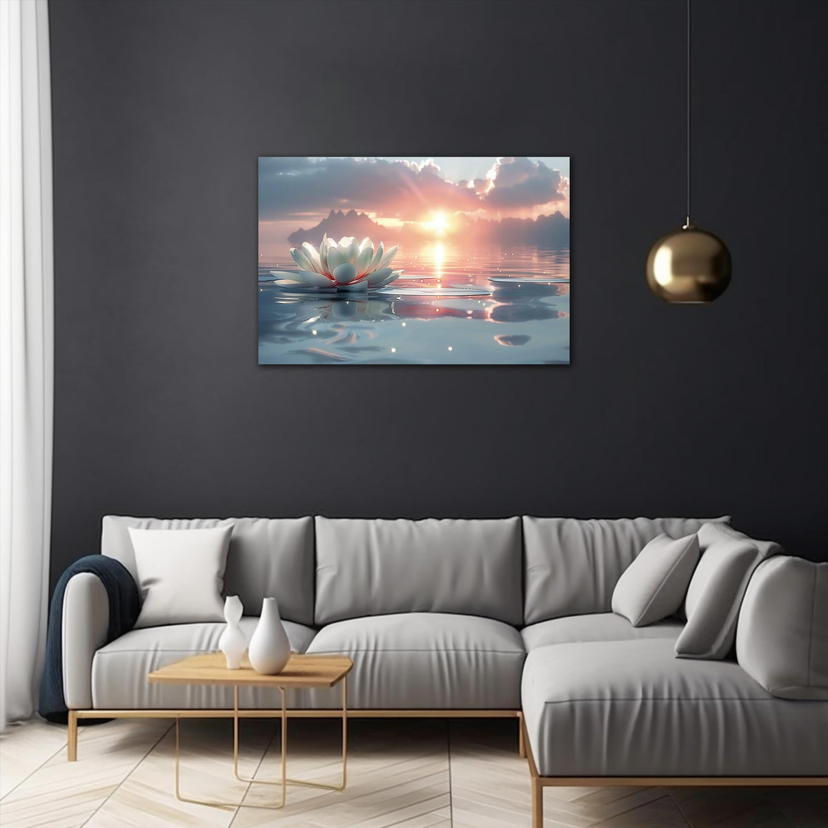 Zen Wall Art White Lotus Flower Canvas Art Prints for Spa Bathroom Decor (Zen Stones Canvas Frame-23 / 36"L x 24"W)