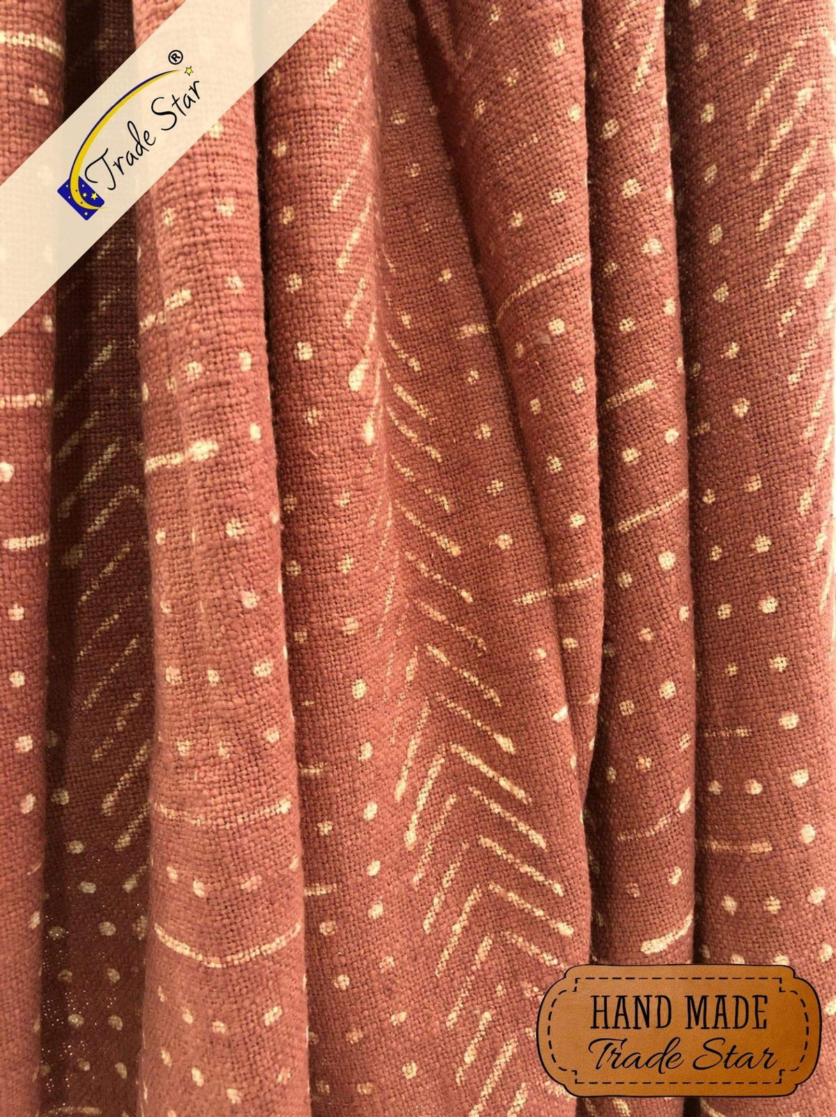 100% Cotton Throw Blanket (Rust / Snow (120 x 170 Cms))