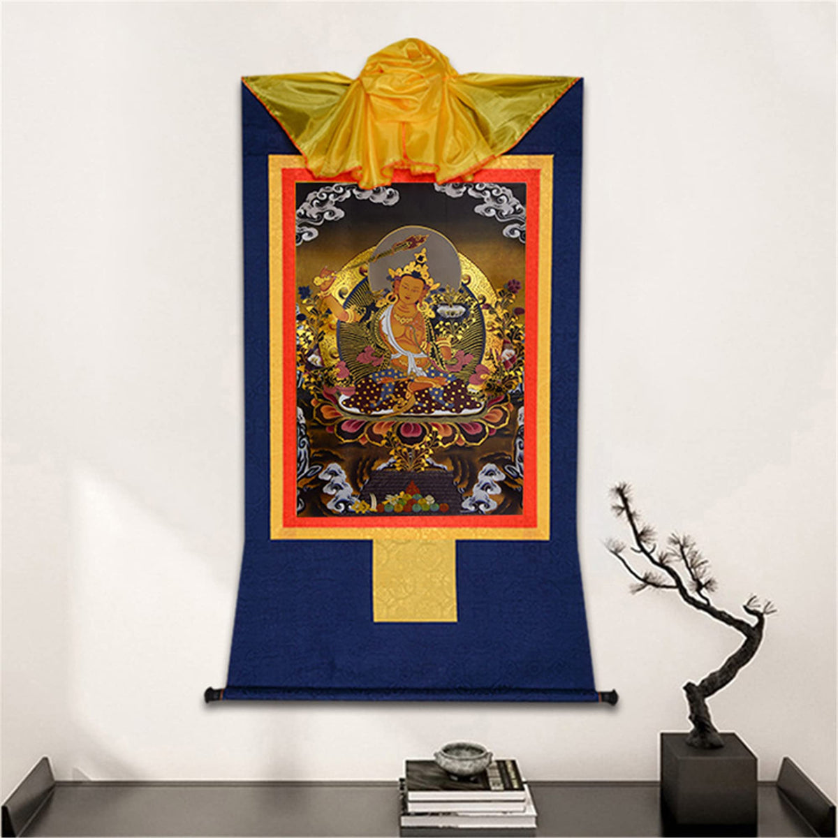 Jampelyang Manjusri Thangka Tibetan Thangka Art (Manjusri / 13.8"L x 11"W)