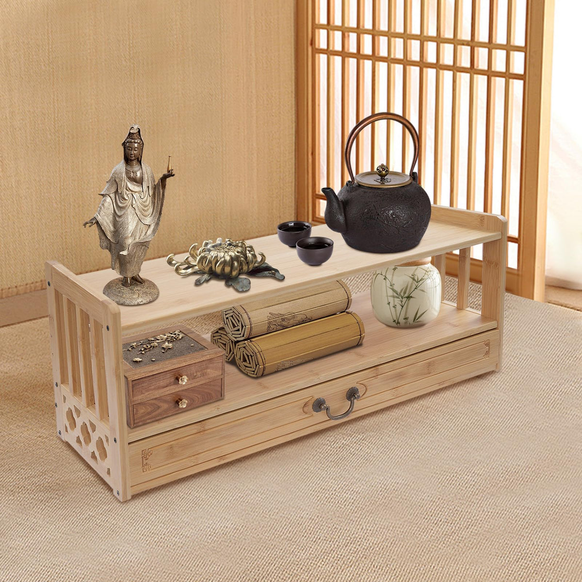 Altar Table with Drawer (Wood Color / 27″ Wide)