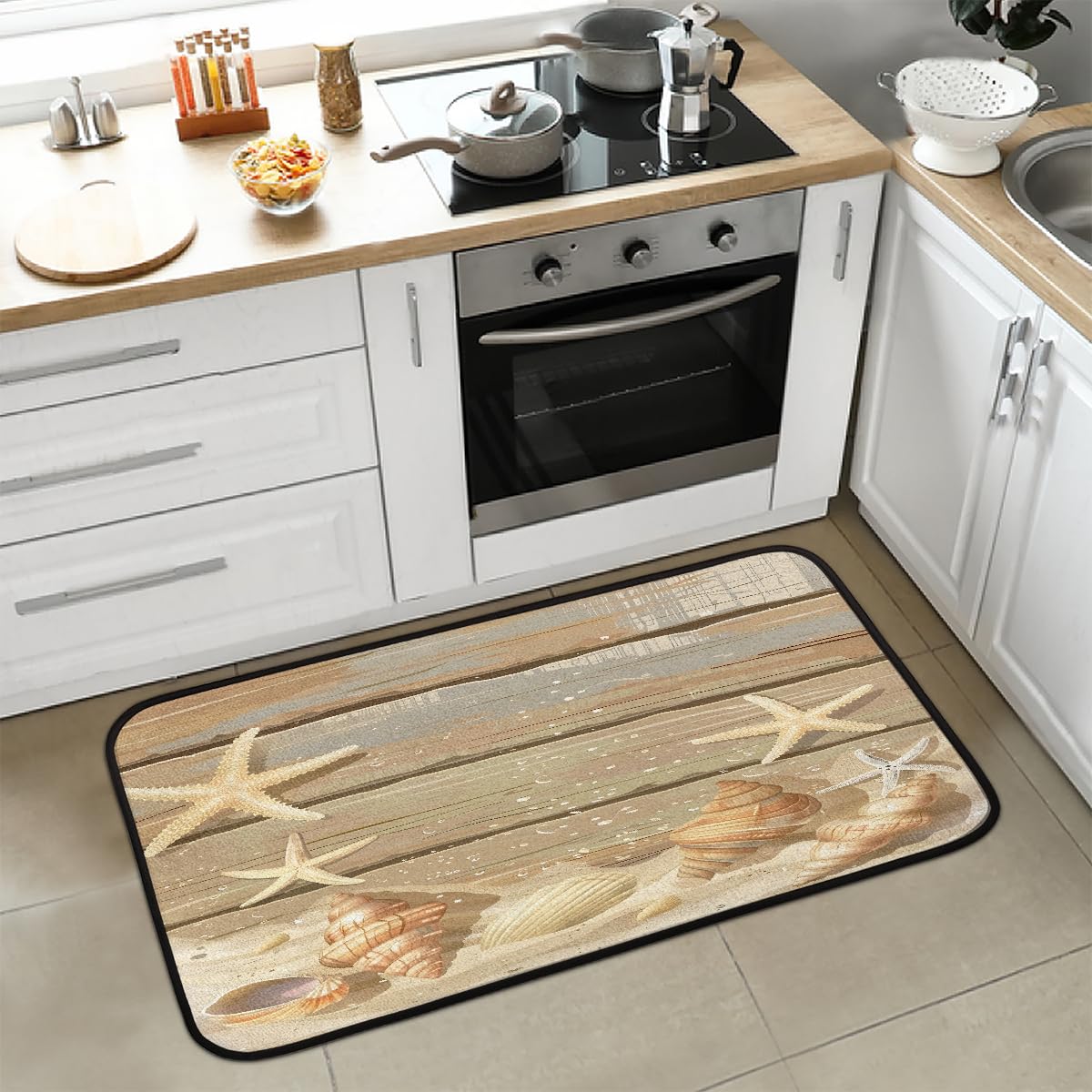 Wood Beach Kitchen Rug Non (Color42)