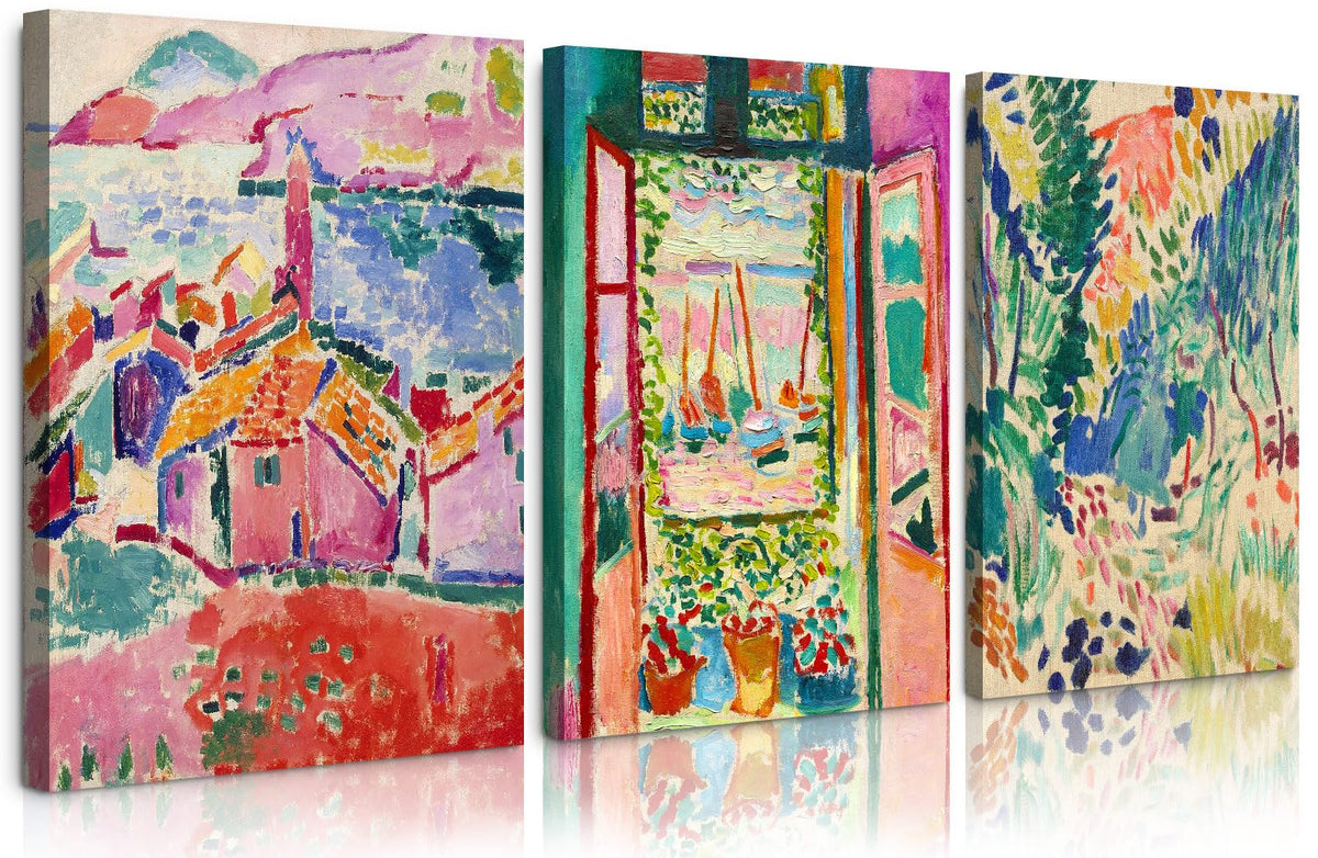 Henri Matisse Wall Art Prints Aesthetic Canvas Matisse Wall Decor Painting Colorful Matisse Wall Art Poster Boho Abstract Matisse Picture Artwork for Bedroom Living Room 16x24x3 Inch Ready to Hang (Wrapped Canvas / Henri Matisse Prints / 24"L x 16"W)