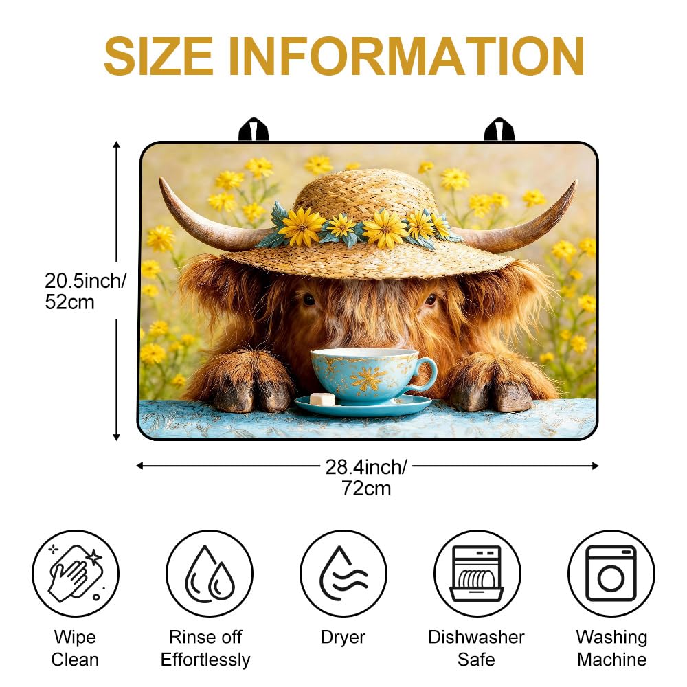 Highland Cow Stove Top Cover 28x20 Inch Farmhouse Electric Stove Cover (Colorful2553)