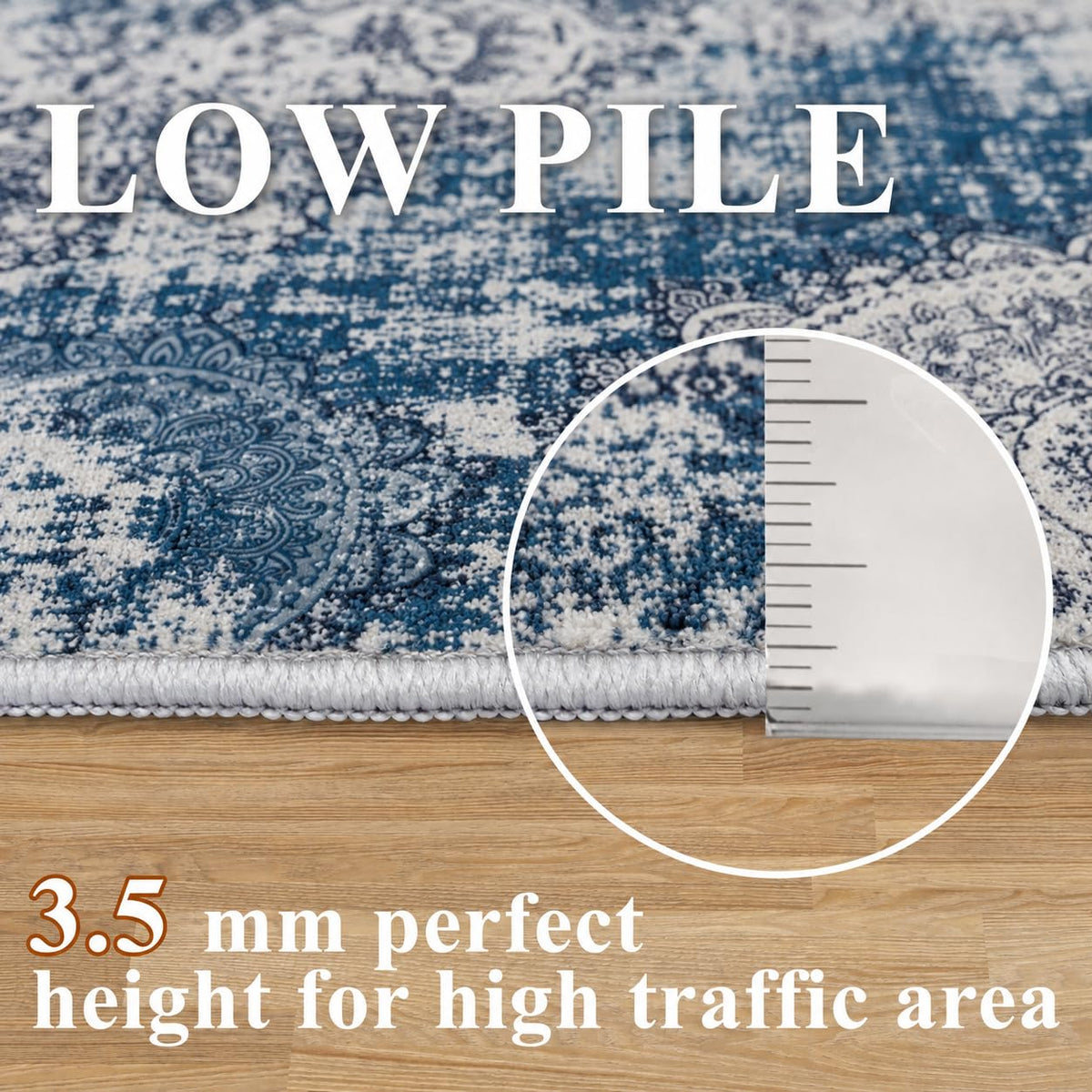 6x9 Washable Area Rug Living Room (Blue / 6' x 9' (Rectangular))