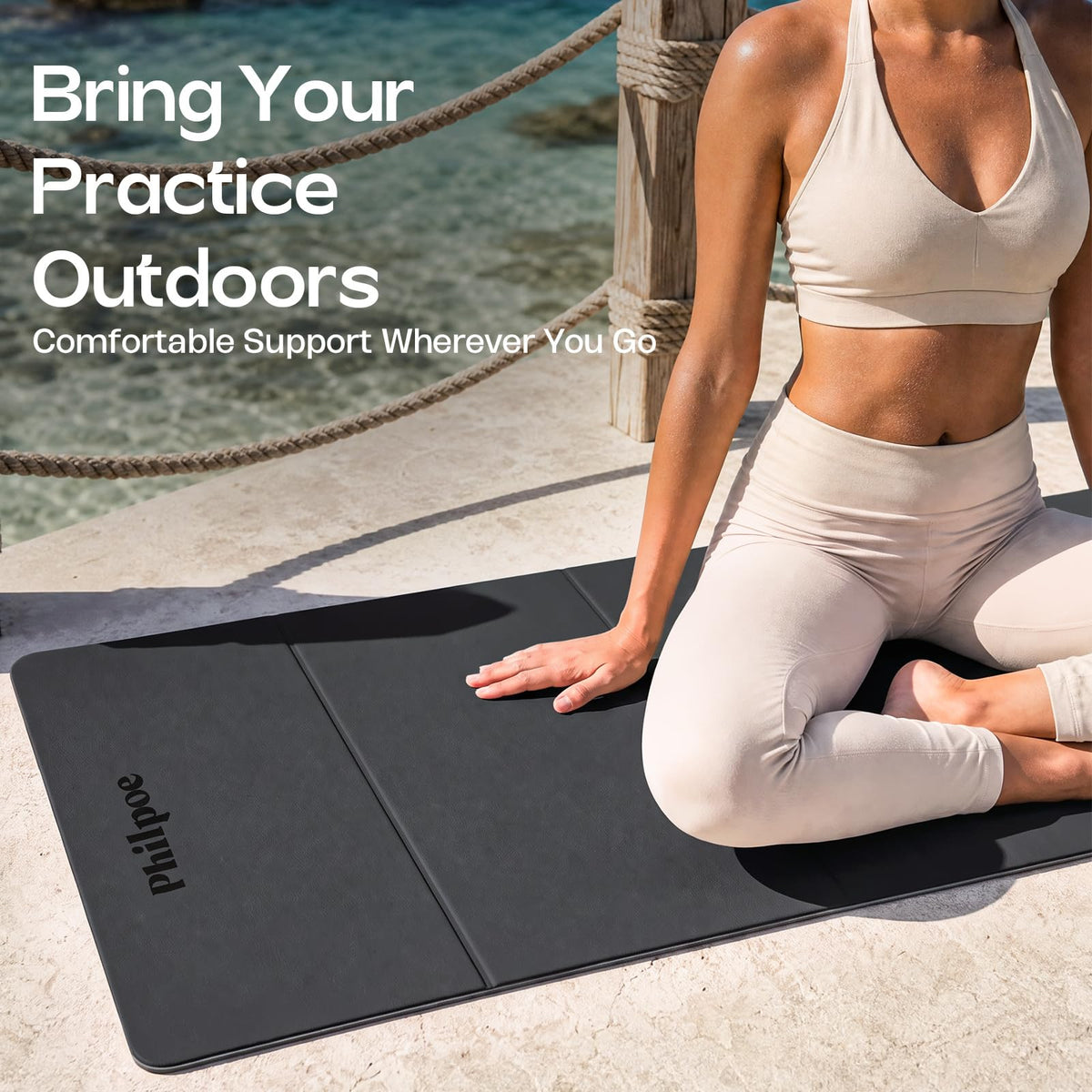 Foldable Yoga Mat 0.43in (Black)