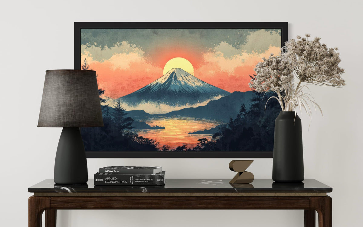 Mount Fuji Sunrise Unframed Wall Art Print Poster (Mount Fuji Sunrise / 20"L x 16"W)