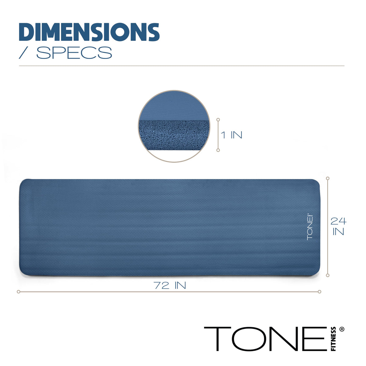 1" Extra Thick Yoga Mat (Diamond / Blue)