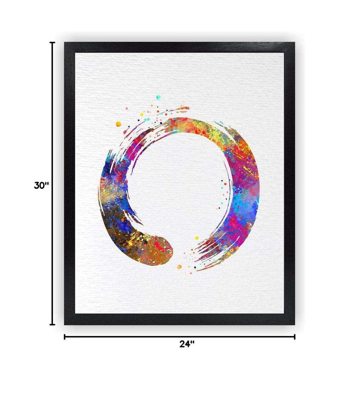24X30 Unframed Zen Circle Enso Symbol Buddhism Meditation Yoga Watercolor Art Print Poster Giclee Decor Home N428 (30"L x 24"W)