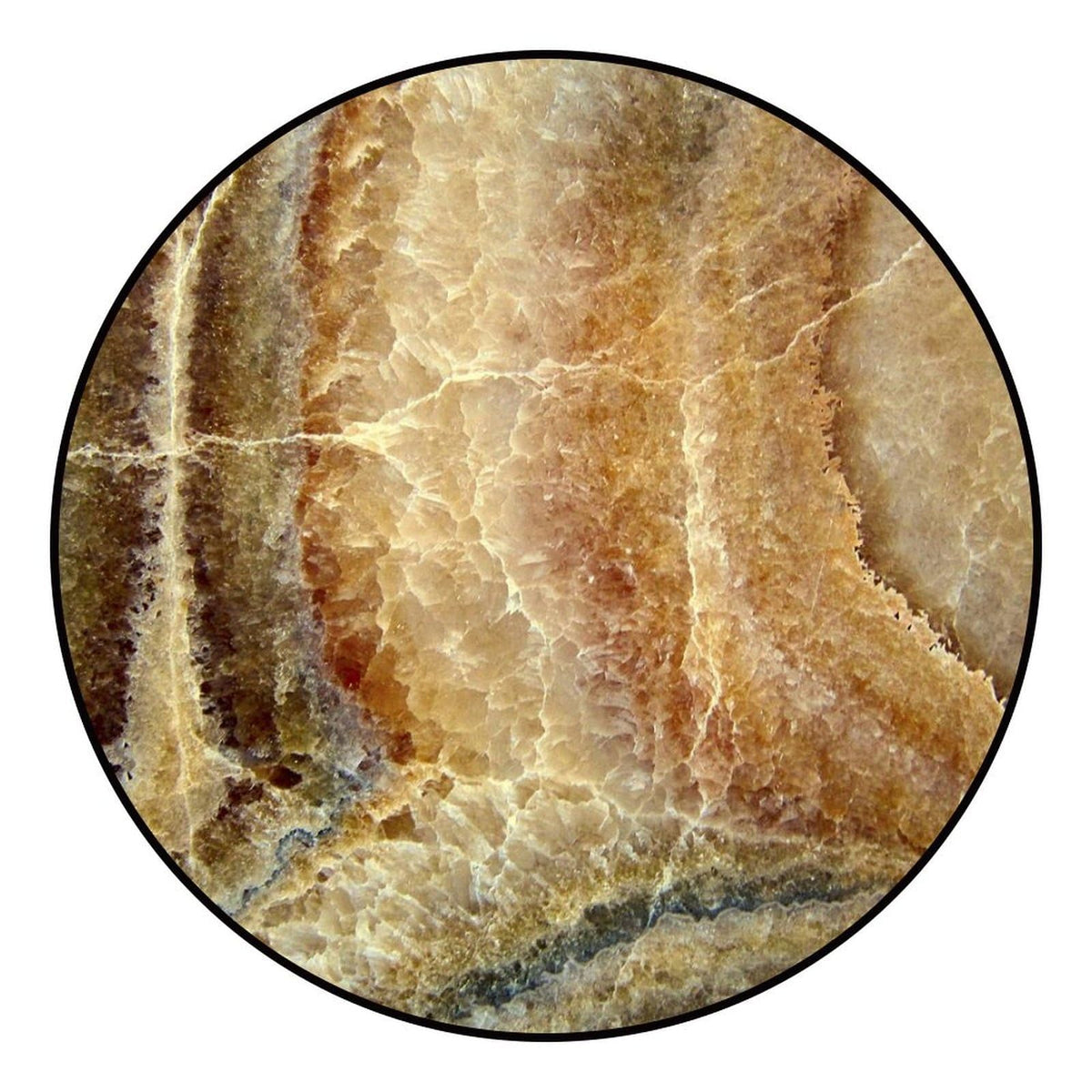 Round Area Rugs 4 FT Washable Non Slip Circle Rug (Khaki Marble / 4' (Round))