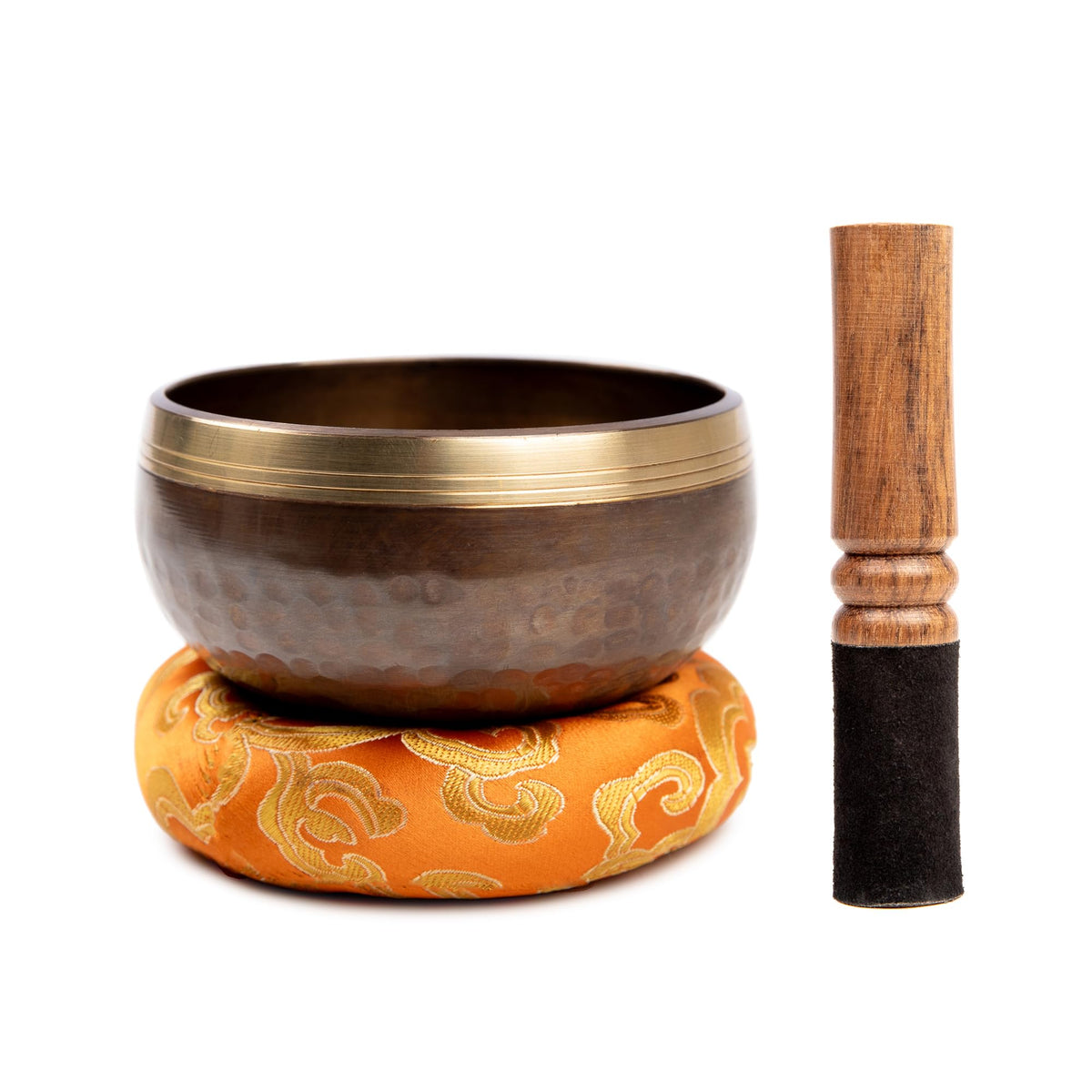 Tibetan Singing Bowl Set Brass (Brown)