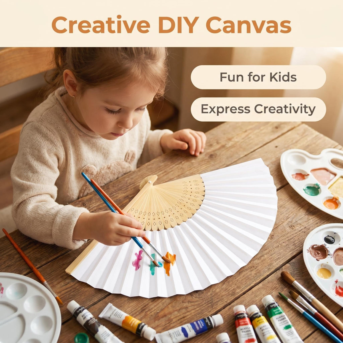 Paper Hand Fans (White)