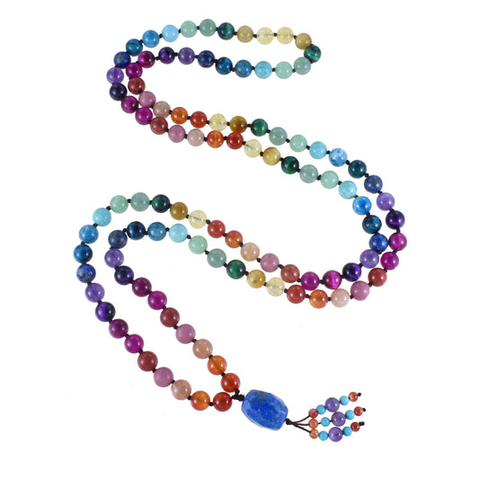 108 Mala Beads Necklace Healing Crystal Prayer Beads Necklace (chakra)