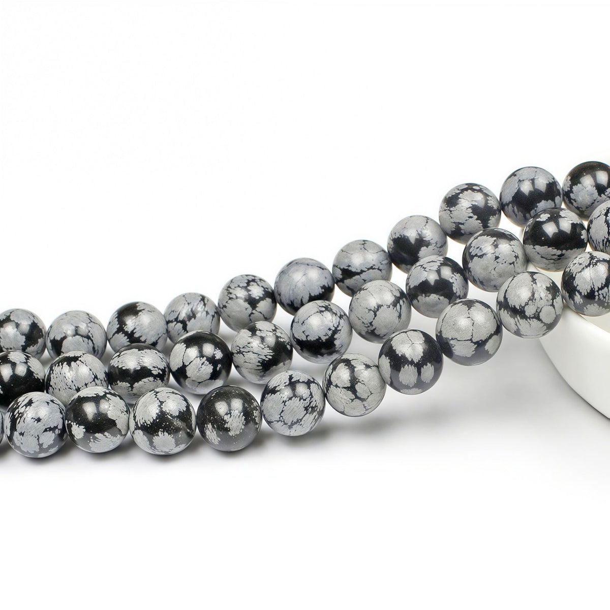 Snowflake Obsidian Beads Round Natural Stone Beads for Jewelry Making DIY Bracelet (Snowflake Obsidian / 6mm)