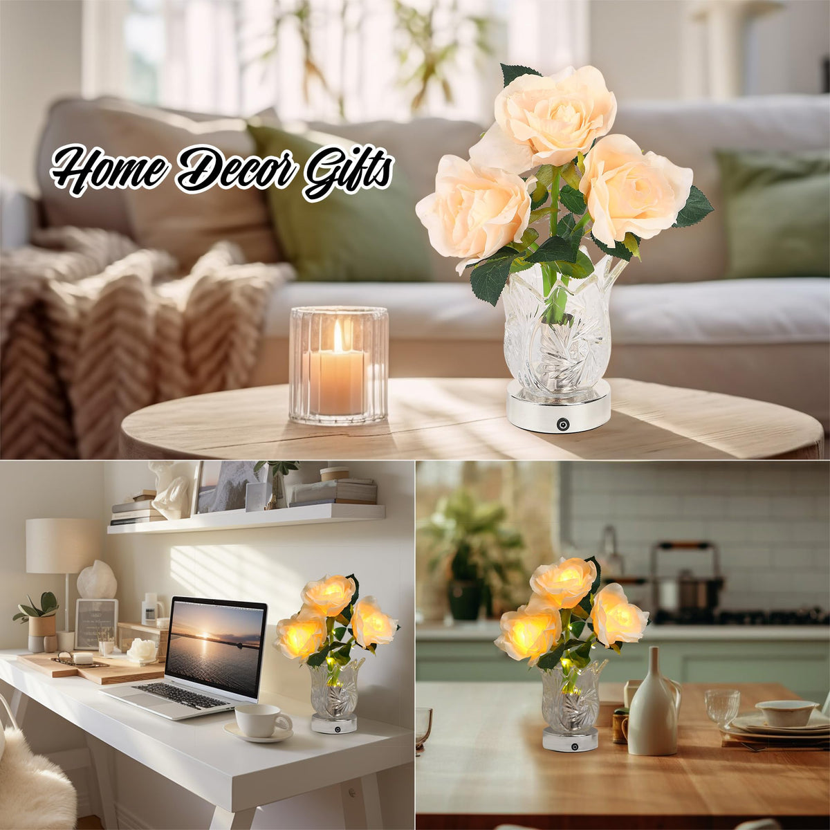 Champagne Rose LED Night Light (Champagne)