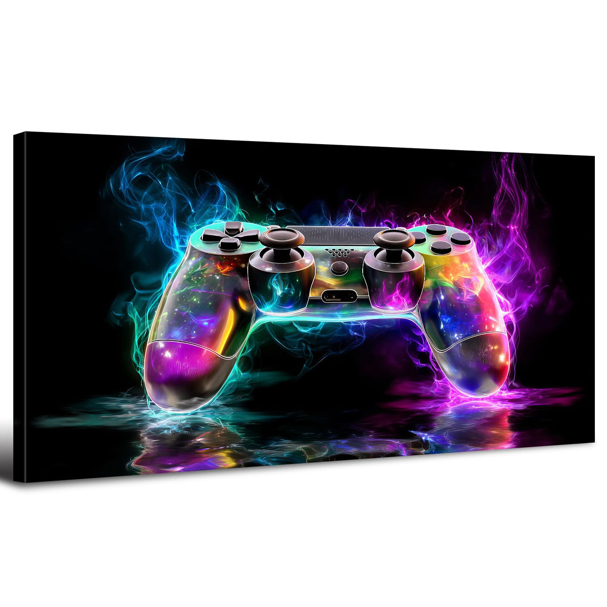 Boys Room Gaming Wall Art Graffiti Game Posters for Bedroom Playroom Wall Decor Abstract Street Pop Gamer Painting Purple Blue Controller Canvas Prints Modern Artwork Office Home Decorations 20x40" (40"L x 20"W / Game)