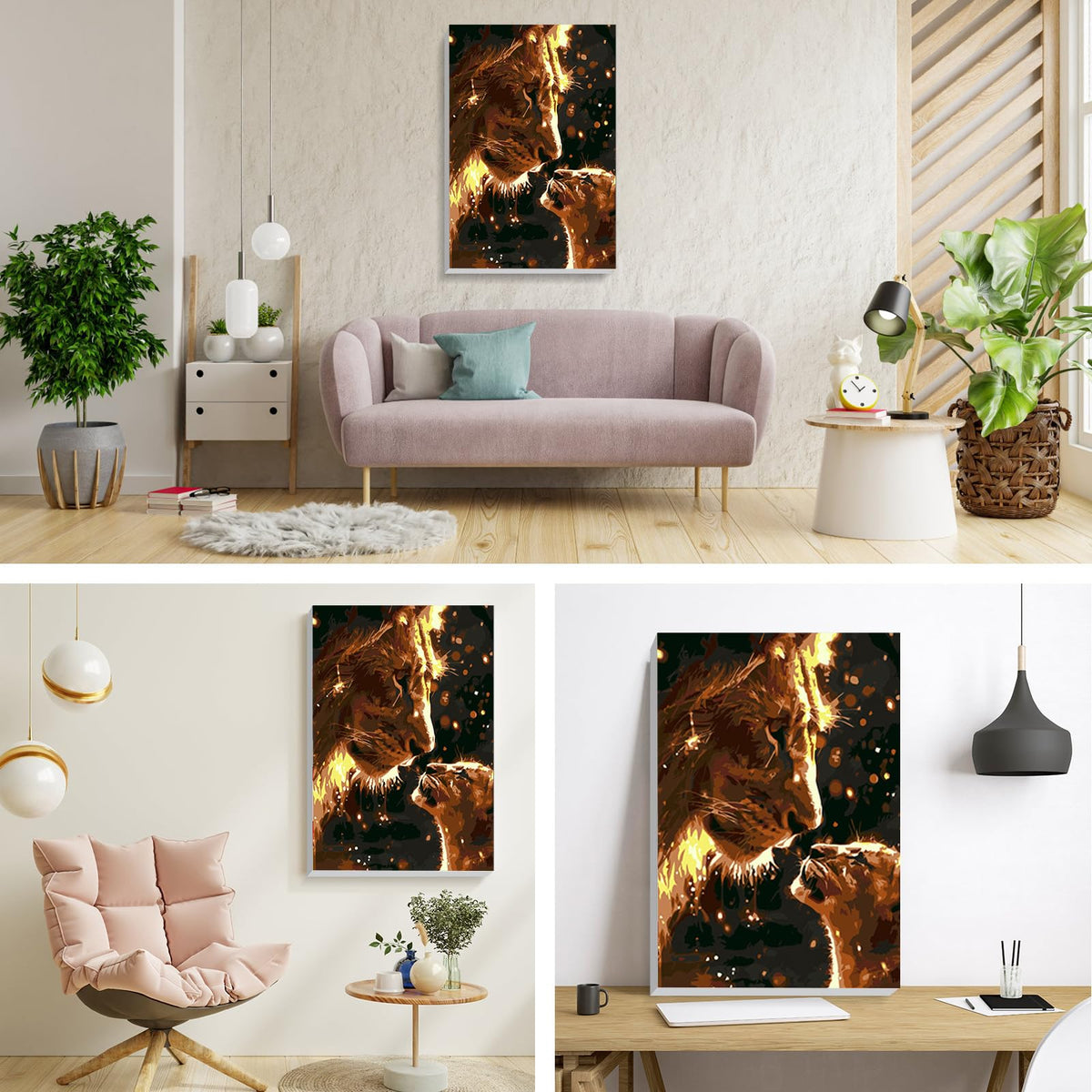 Lion Paint by Numbers Kit for Adults Beginner