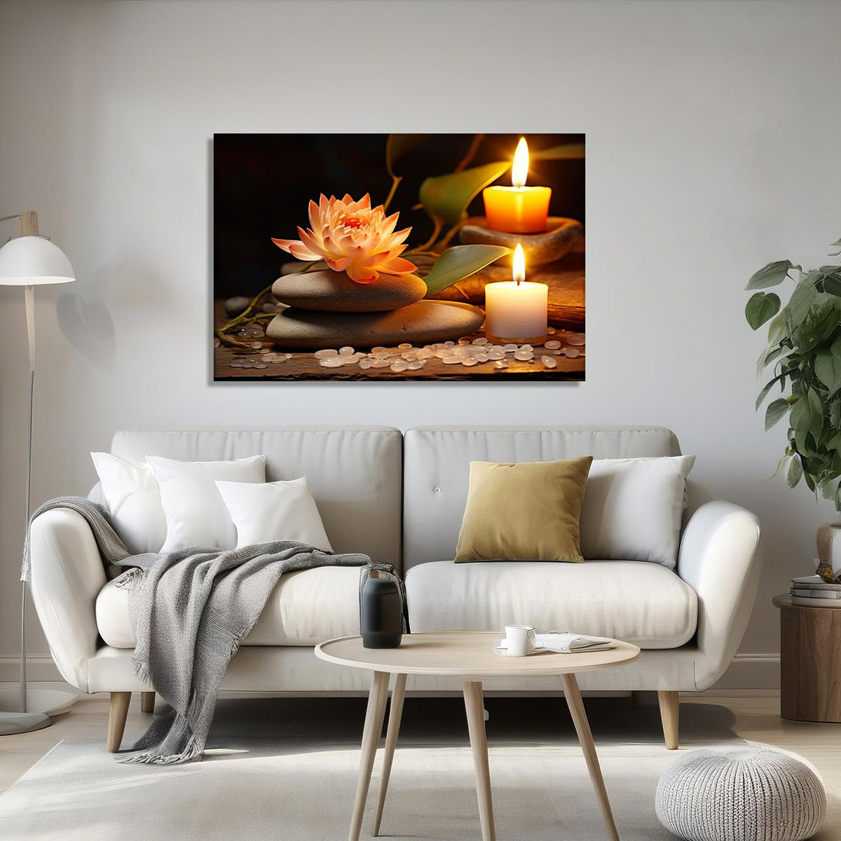 Large Zen Canvas Wall Art (42"L x 28"W / Art-10)