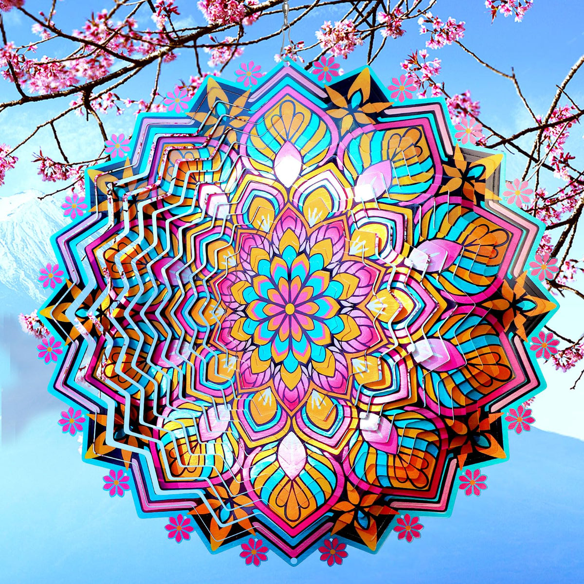 Metal Wind Spinner (Mandala Lotus)