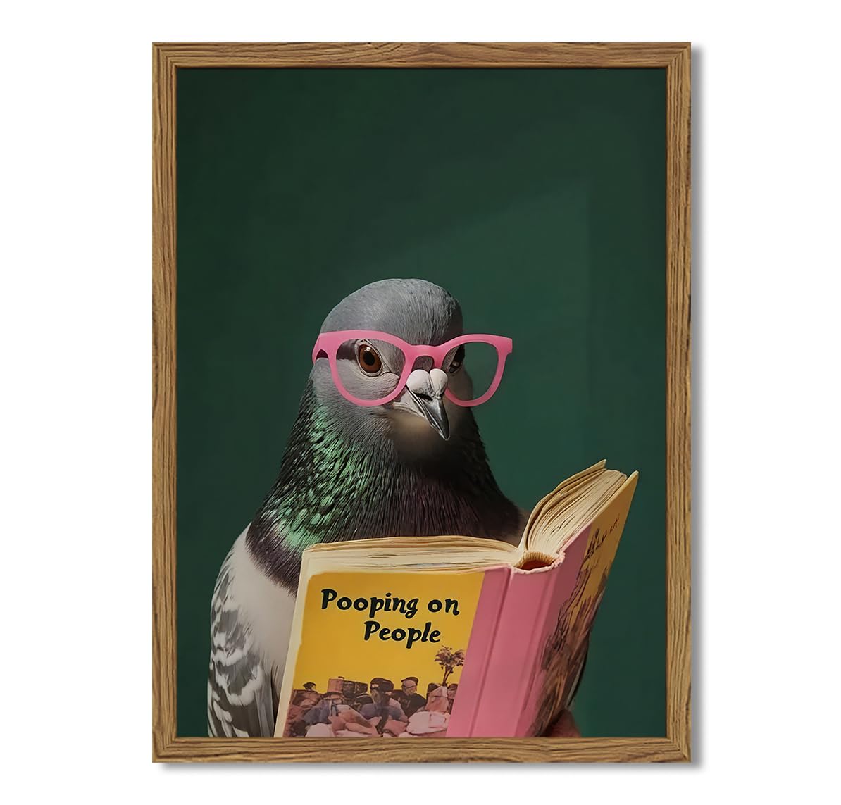 Framed Funny Pigeon Wall Art (Pigeon / 16"L x 12"W)