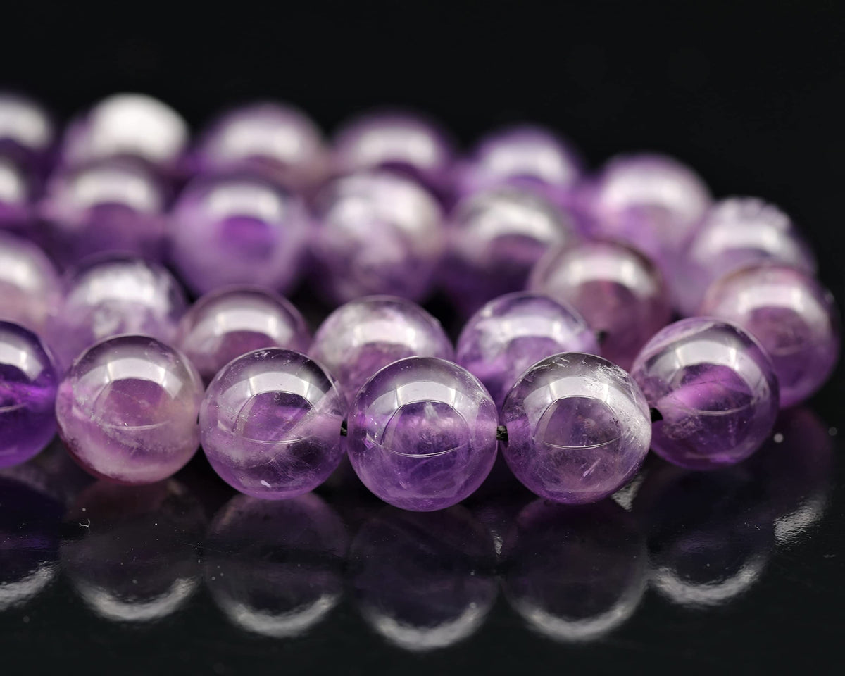 Natural Amethyst Beaded Choker Necklace (Amethyst / 32 Inches)