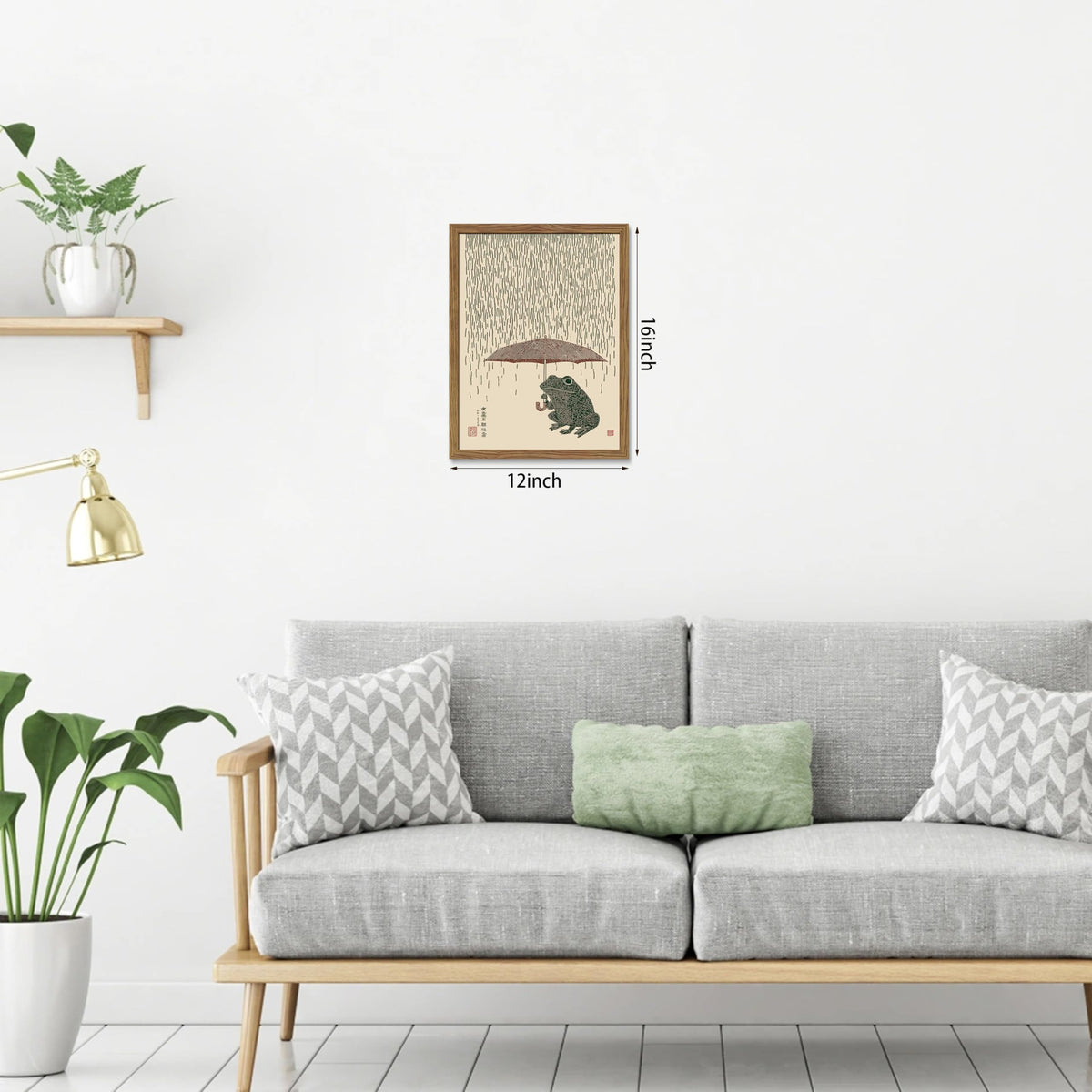 Funny Japanese Frog Wall Art (Japanese Frog / 16"L x 12"W)