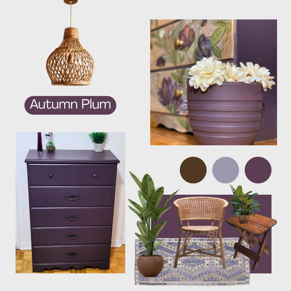AUTUMN PLUM Chalk Paint Based for Furniture DIY (Autumn Plum / 8 Fl Oz (Pack of 1))