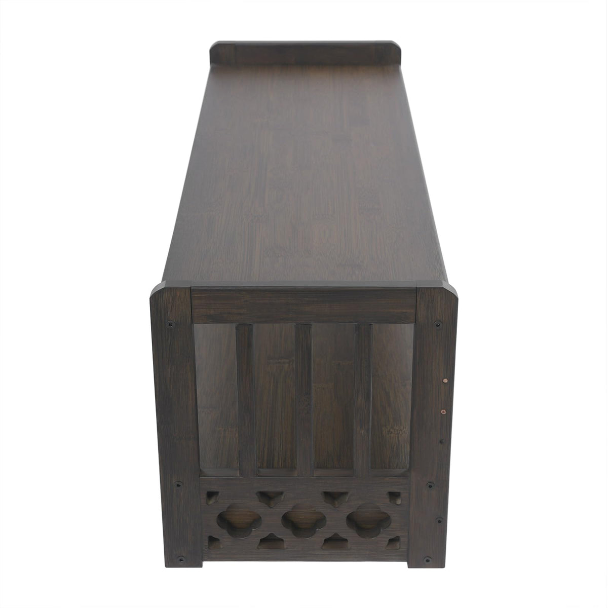 Storage Tables Altar Table with Drawer Meditation Table Bamboo Puja Tables Chinese Style Desk for Meditation (27.2*9.8*11in / Walnut Color)