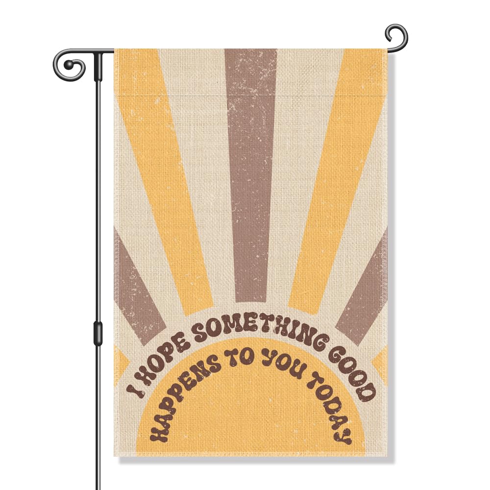 Something Good Happens Today Boho Sunrise Garden Flag 12x18 (Beige22)
