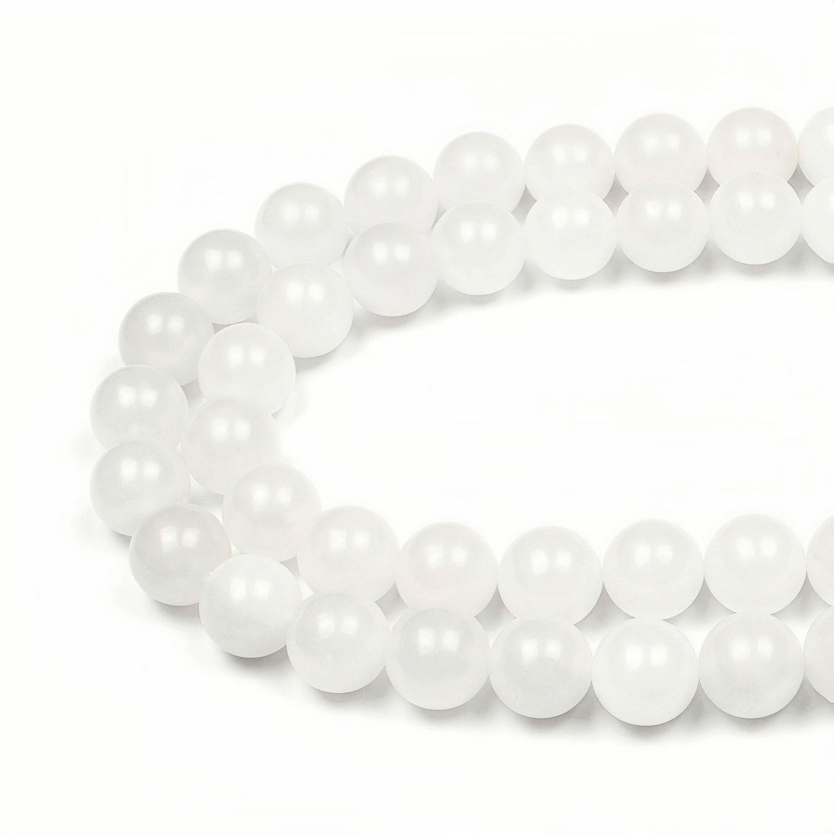 Beads for Energy Bracelets Yoga Bracelet DIY Bracelet Natural Stone Beads White Jade 38 Pieces (White Jade / 10mm)