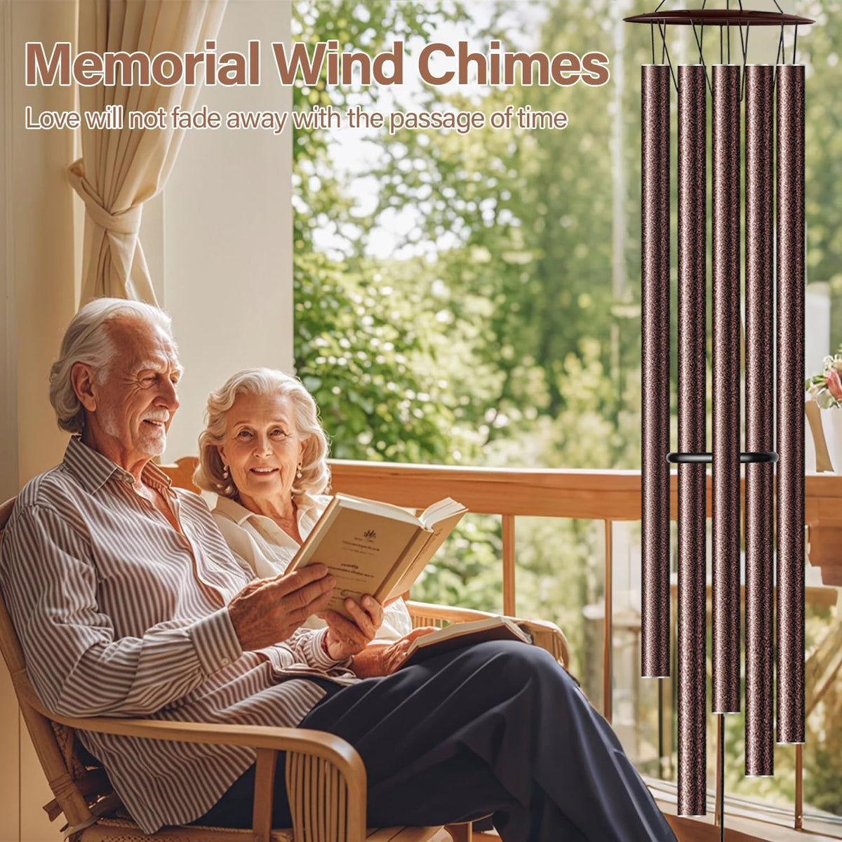68” Large Wind Chimes for Outside Deep Tone (Bronze-68 Inch-5 Tubes)