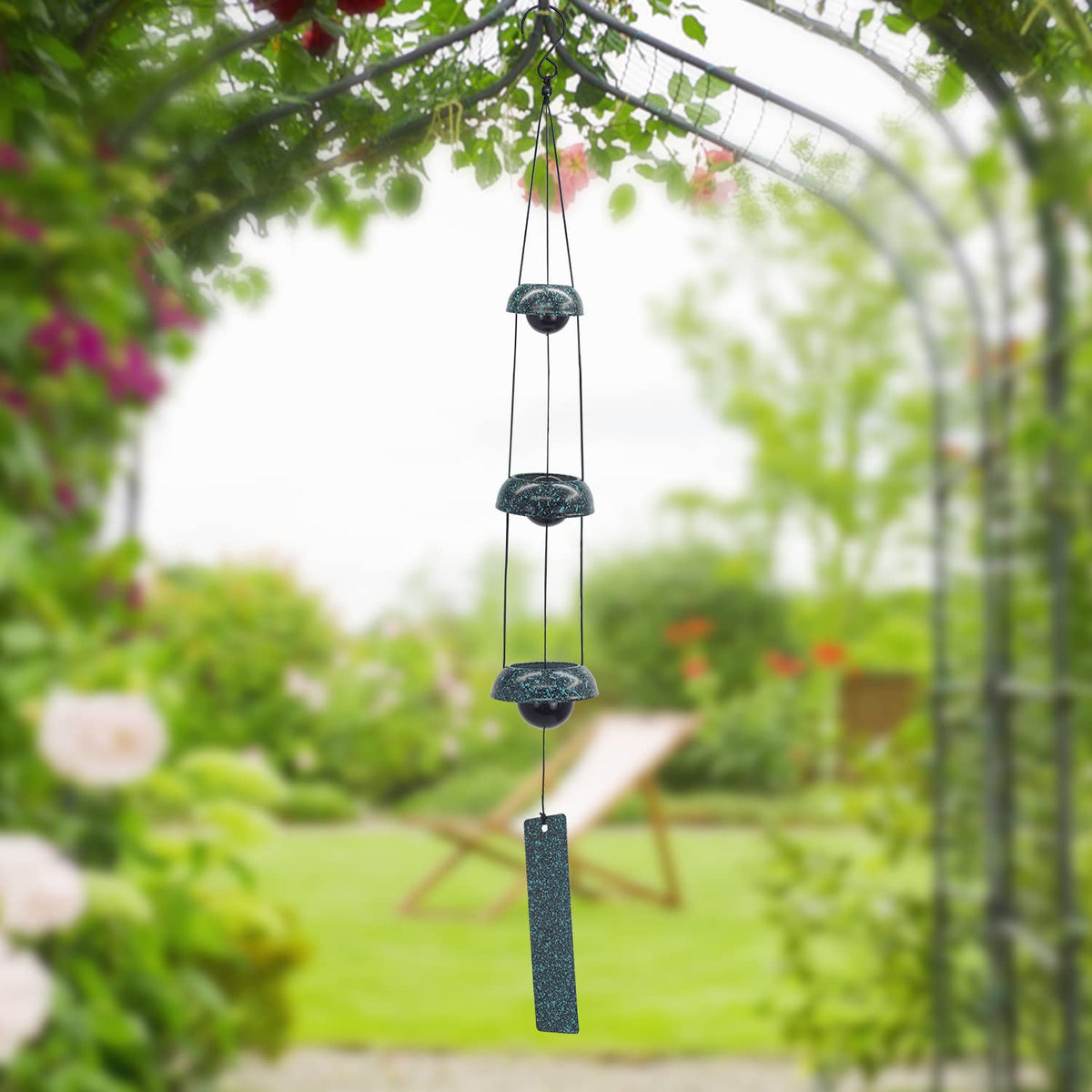 Temple Bell Wind Chimes for Outside (3 Atrovirens Bell)