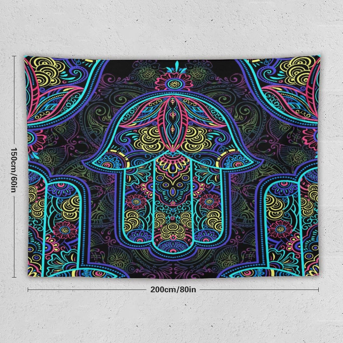Boho Mandala Tapestry Wall Hanging Colorful Hand Bohemian Tapestries Home Decor for Living Room Bedroom Apartment Farmhouse Dorm 60"x80" (60"L x 80"W / Mandala-1)