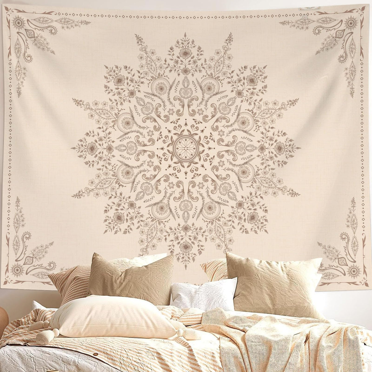 Bohemian Tapestry Wall Hanging (80"L x 60"W / WhiteSimple2)