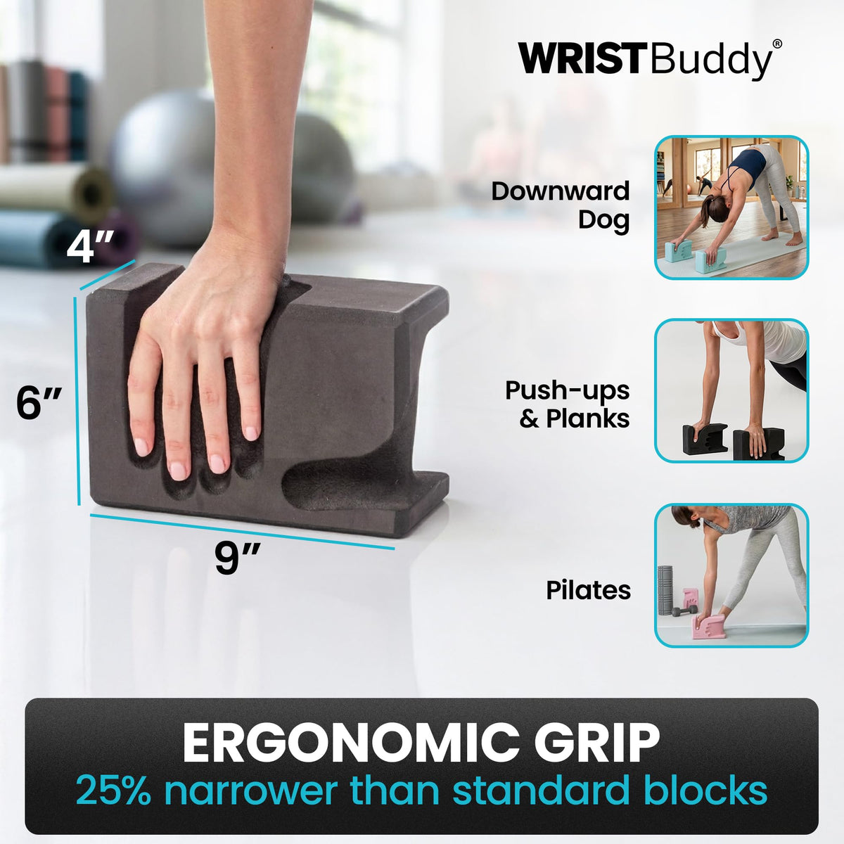 WRISTBuddy® Yoga Blocks 2 Pack (Black)