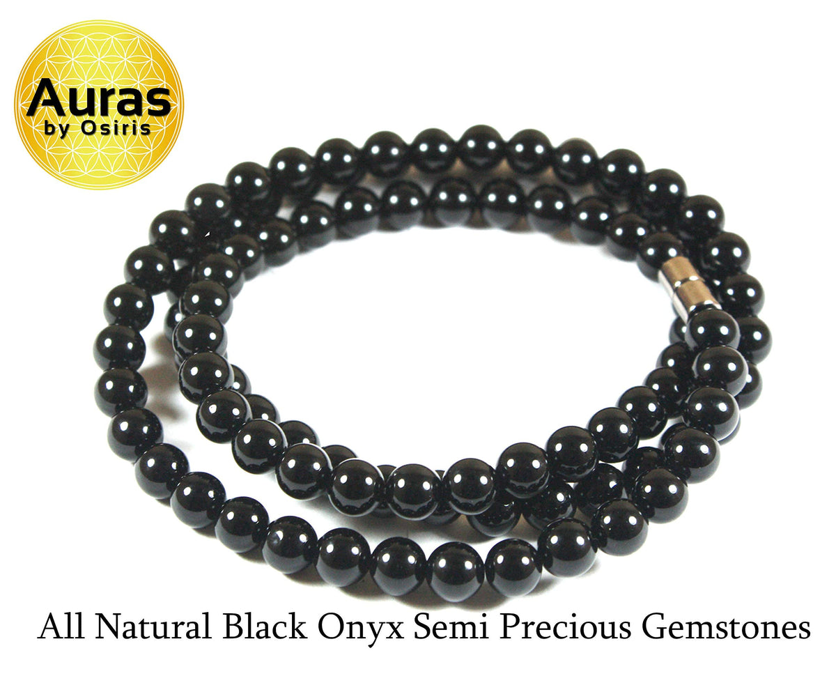 Handmade Black Onyx Crystal Mens Necklace