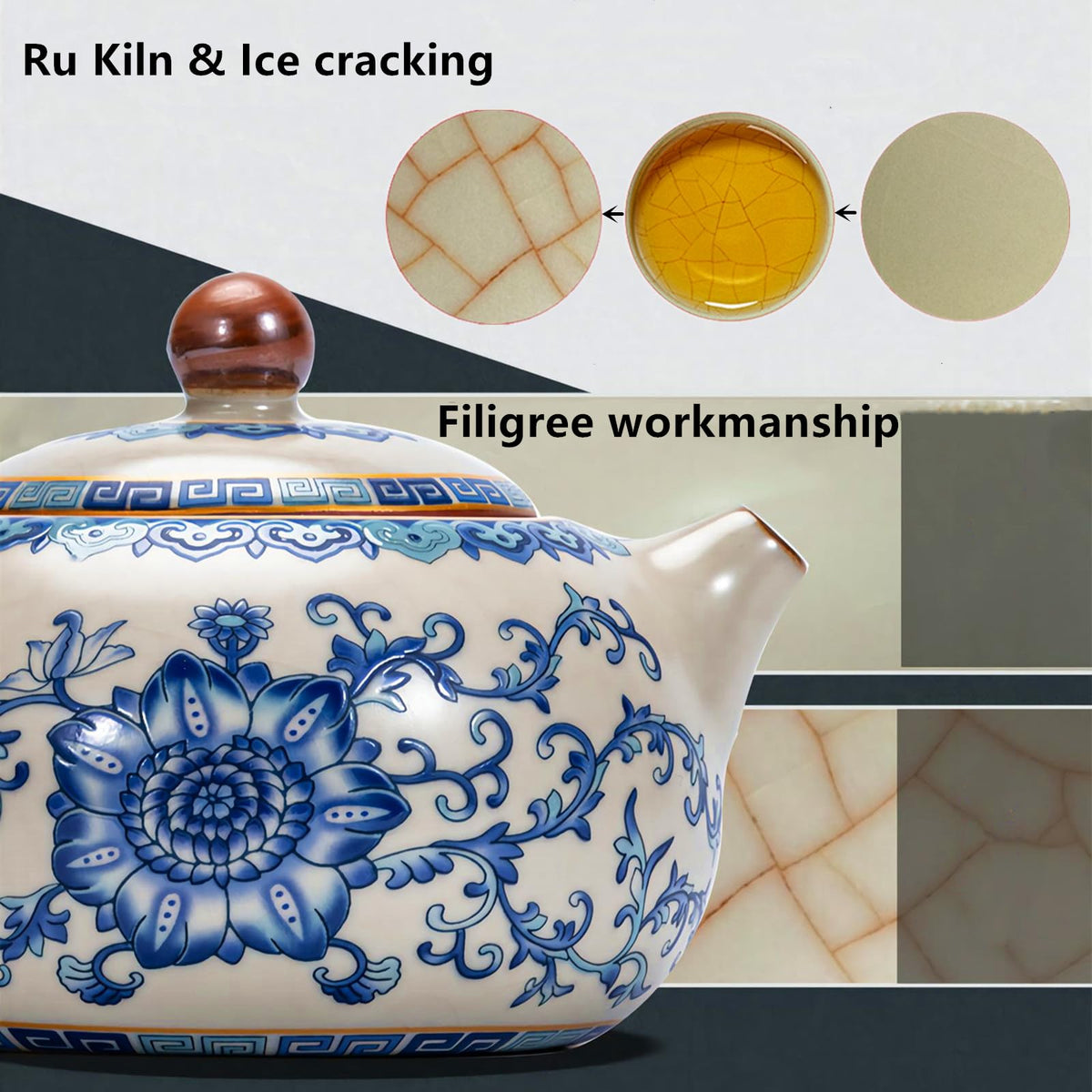 Blue and White Porcelain Kung Fu Tea Set (7.5 oz)