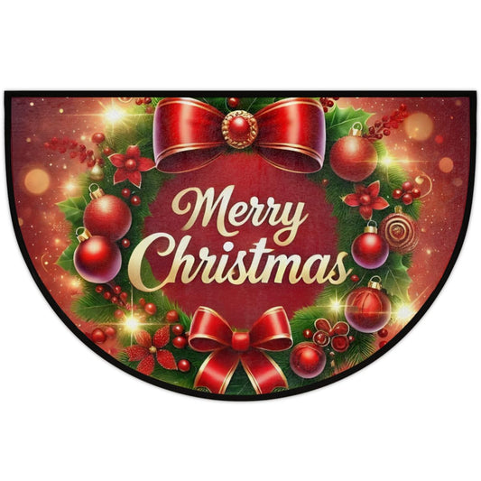 Christmas Half Round Door Mat Outdoor Welcome Entrance Doormat A14 (B-24 Christmas)