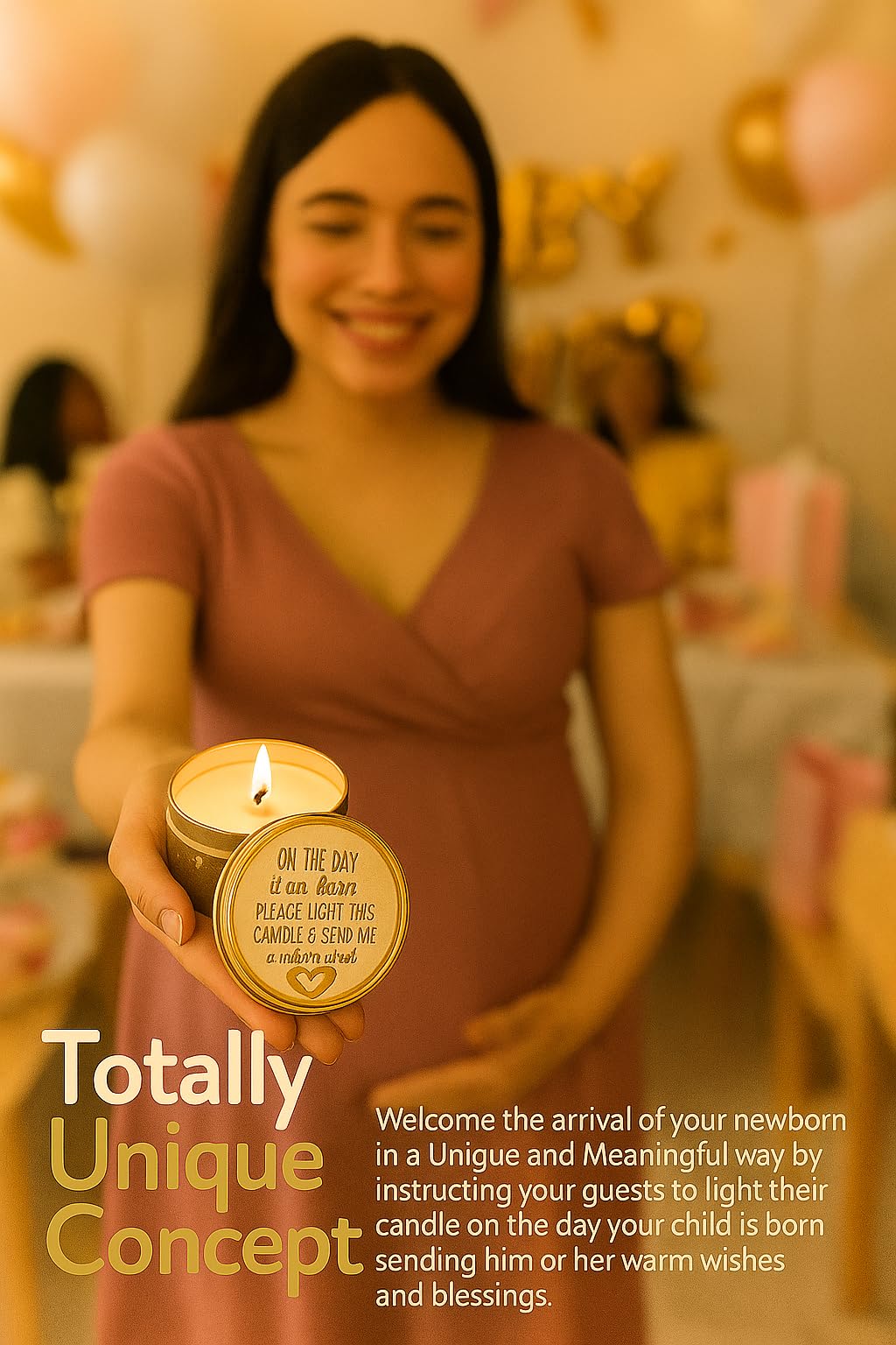 Baby Shower Candle Favors Gift Set (Gold-Bronze-1-9pk)