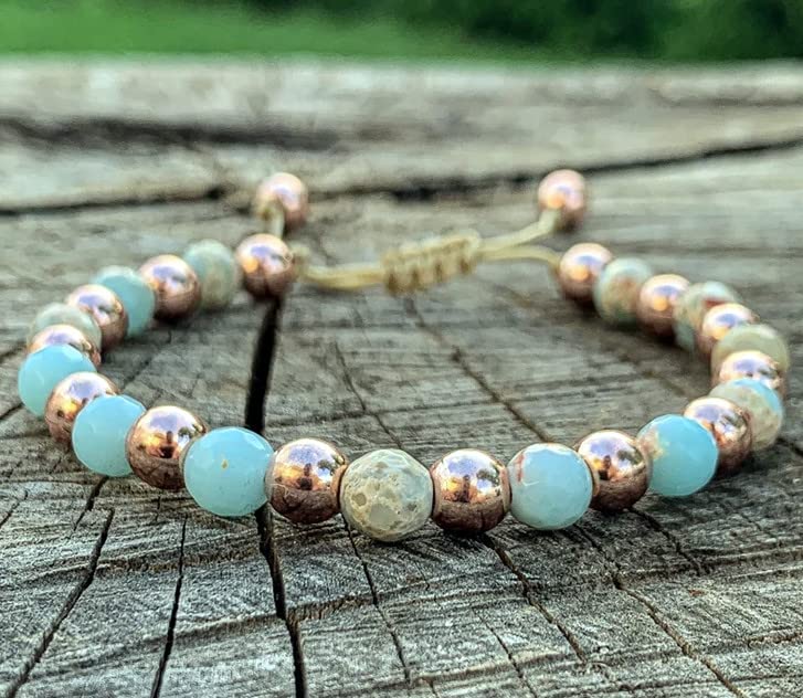 116 120 PCS Sea Sediment Imperial Jasper Beads for Bracelet Necklace DIY Jewelry Making 6 mm Round Loose Gemstone Beads (Blue Imperial Jasper / 6MM, 116-120pcs)