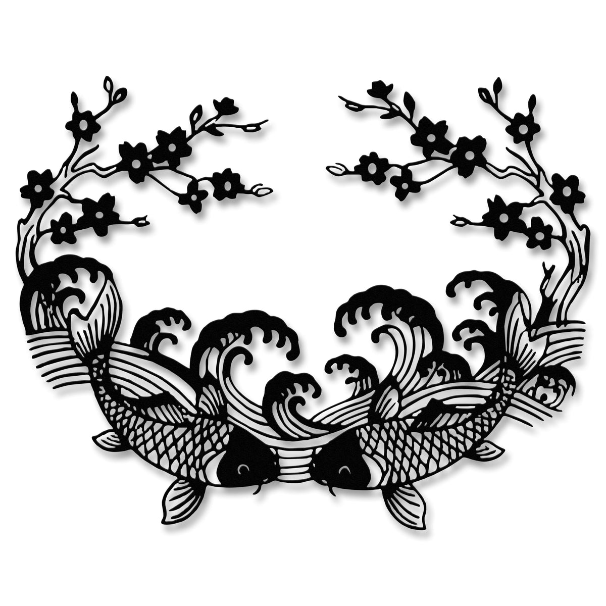 Koi Fish & Cherry Blossom Metal Wall Art (Koi fish)